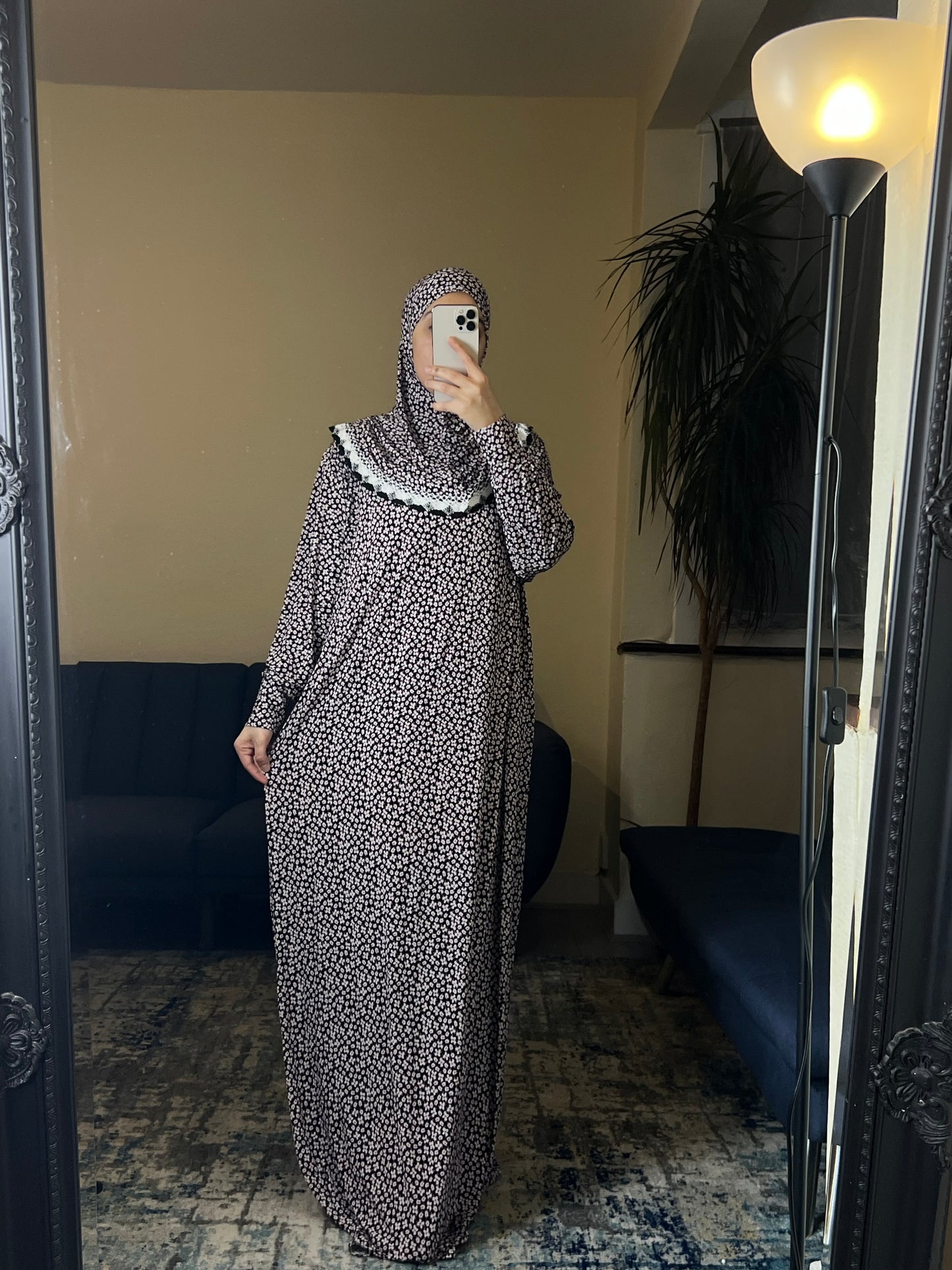 Black Floral prayer dress