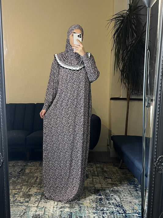 Black Floral prayer dress