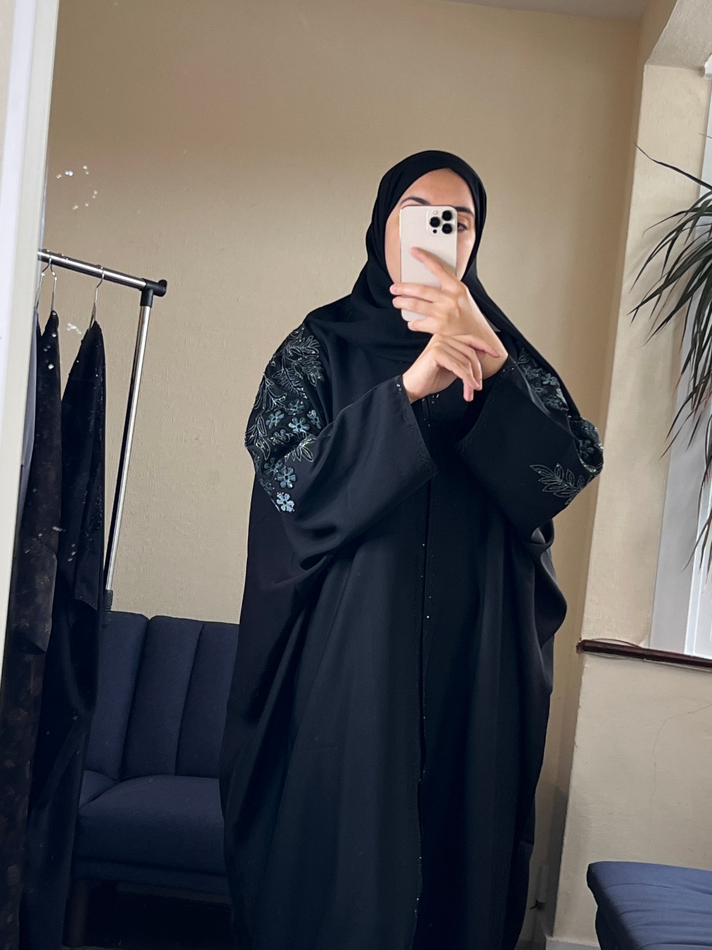 Black batwing abaya