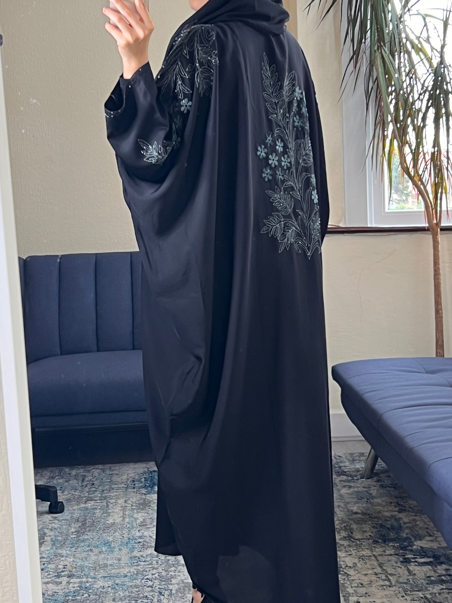 Black batwing abaya