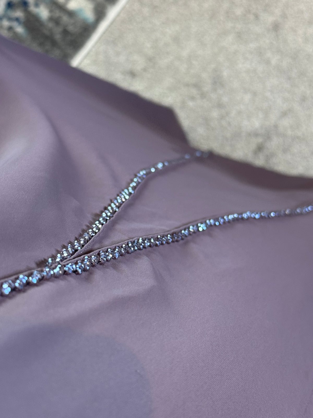 Dusty Mauve Beaded Abaya