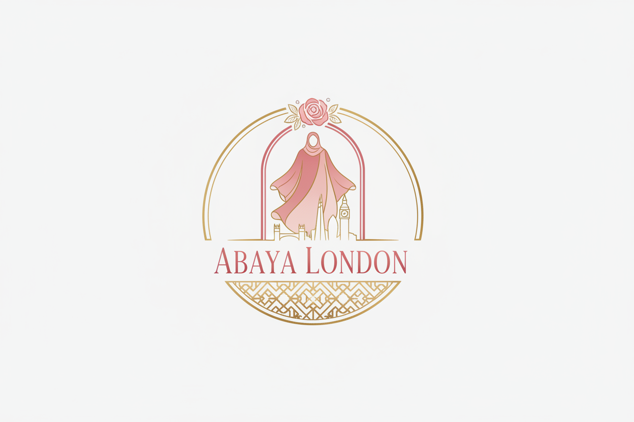 logo for abaya london with pink